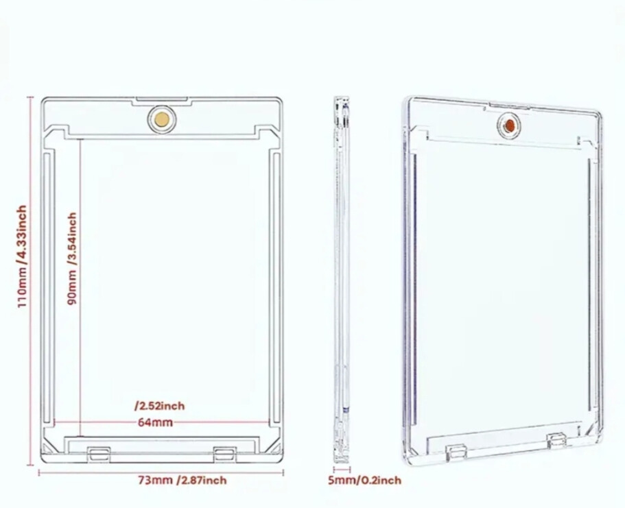 Magnetischer Kartenhalter – Transparent, UV-Schutz, 35pt Format